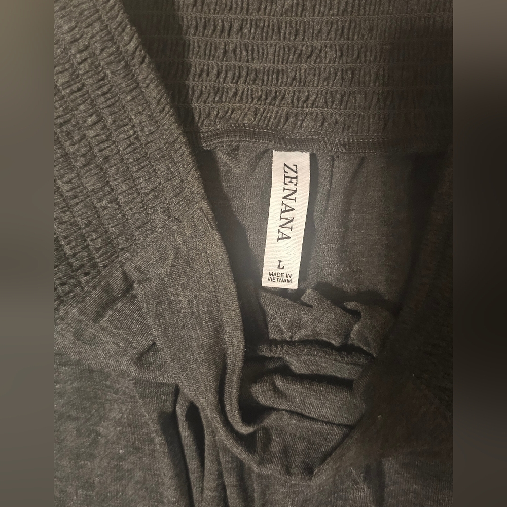 Zenana Outfitters Charcoal Wide-Leg Pants Size Large - Picture 4 of 5